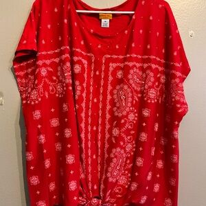 Red Paisley Women's Top